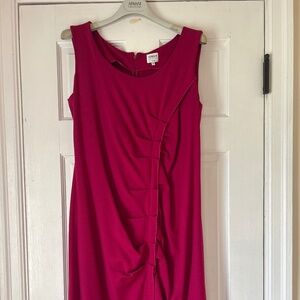 Armani Collezioni fuschia shirred midi dress